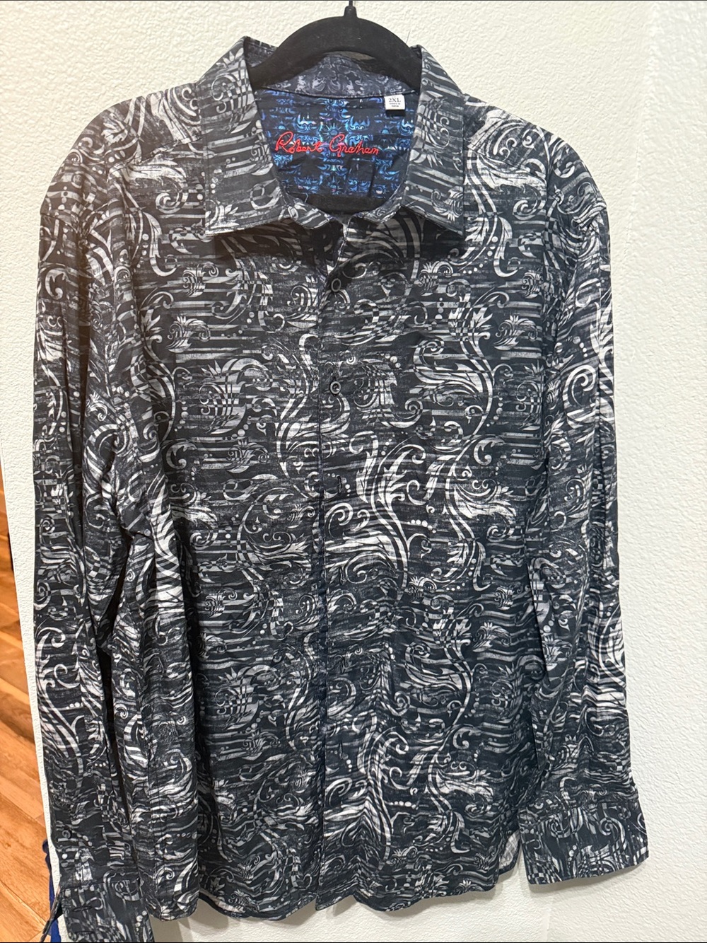 Robert Graham Black & White Swirl Print Button-Down Shirt